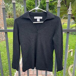 Vintage Black Collection Fifty Nine 100% cashmere petite v-neck sweater